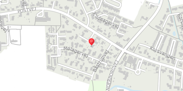 Trafikstøjkort på Postvej 7, 8382 Hinnerup