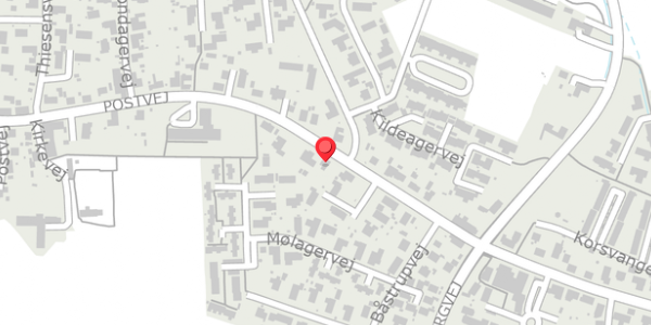 Trafikstøjkort på Postvej 19A, 8382 Hinnerup
