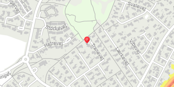 Trafikstøjkort på Tranevej 55, . , 8382 Hinnerup