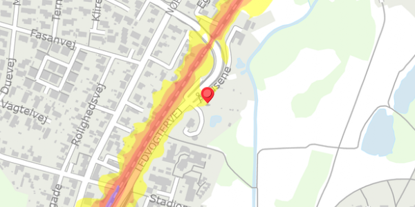 Trafikstøjkort på Åhusene 4, 8382 Hinnerup