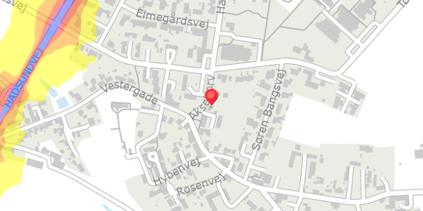Trafikstøjkort på Akseltorv 6, . , 8983 Gjerlev J