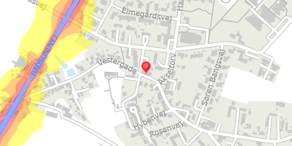 Trafikstøjkort på Vestergade 4A, . , 8983 Gjerlev J