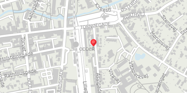 Trafikstøjkort på Asylgade 12, 8300 Odder