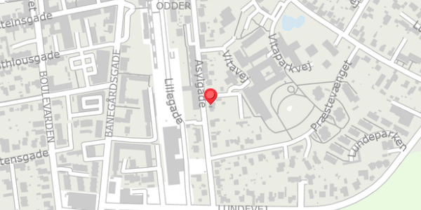 Trafikstøjkort på Asylgade 33, 8300 Odder