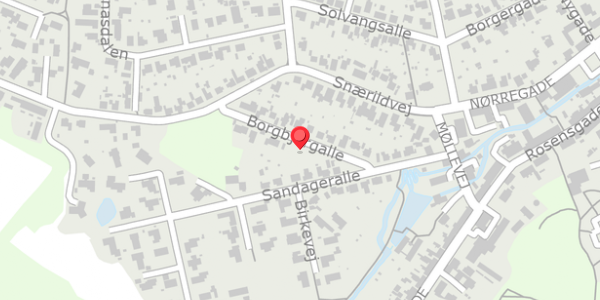 Trafikstøjkort på Borgbjergalle 5, 8300 Odder