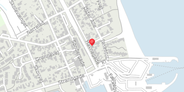 Trafikstøjkort på Havnegade 18, 8300 Odder