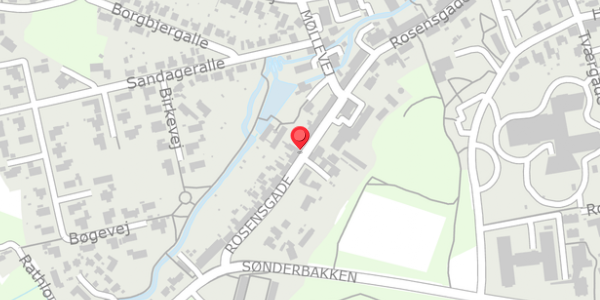 Trafikstøjkort på Rosensgade 96, 8300 Odder