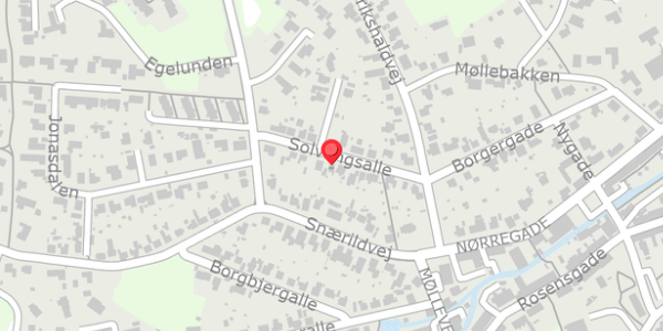 Trafikstøjkort på Solvangsalle 9, 8300 Odder