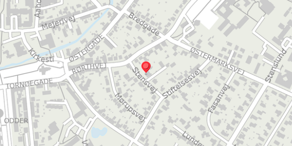 Trafikstøjkort på Stensvej 1A, 8300 Odder