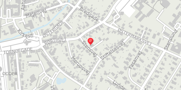 Trafikstøjkort på Stensvej 1B, 8300 Odder