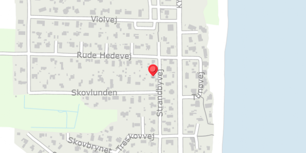 Trafikstøjkort på Strandbyvej 15, 8300 Odder