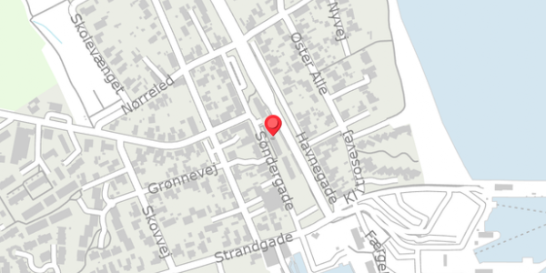 Trafikstøjkort på Søndergade 18B, 8300 Odder