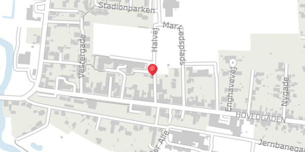 Trafikstøjkort på Halvej 1, 8961 Allingåbro