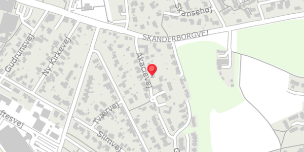 Trafikstøjkort på Akacievej 9, 8680 Ry
