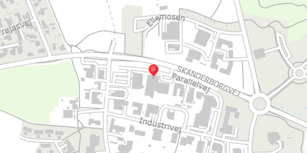 Trafikstøjkort på Parallelvej 5, 8680 Ry