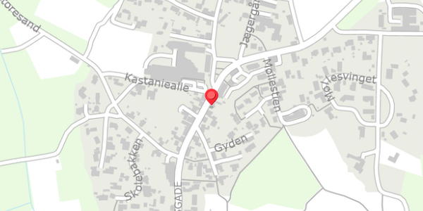 Trafikstøjkort på Ryesgade 17, 8680 Ry
