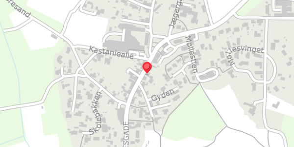 Trafikstøjkort på Ryesgade 19, 8680 Ry