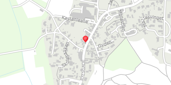 Trafikstøjkort på Ryesgade 22, 8680 Ry