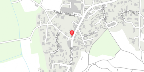 Trafikstøjkort på Ryesgade 24, 8680 Ry