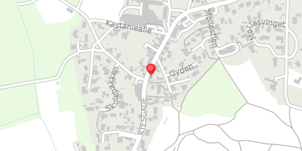 Trafikstøjkort på Ryesgade 27, 8680 Ry