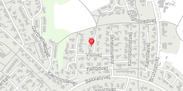 Trafikstøjkort på Violvej 16, 8680 Ry