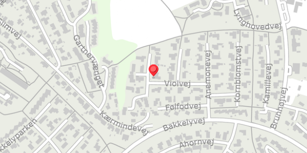 Trafikstøjkort på Violvej 20, 8680 Ry