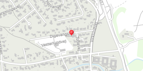 Trafikstøjkort på Digevangsvej 9, 8600 Silkeborg
