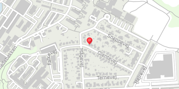 Trafikstøjkort på Glentevej 21, 8600 Silkeborg