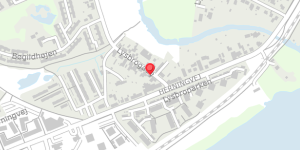 Trafikstøjkort på Lysbrogade 1, . , 8600 Silkeborg
