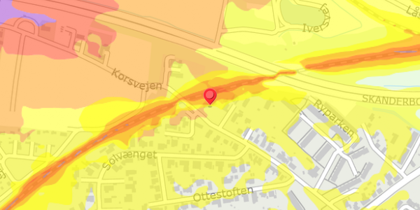 Trafikstøjkort på Banetoften 1, 8660 Skanderborg