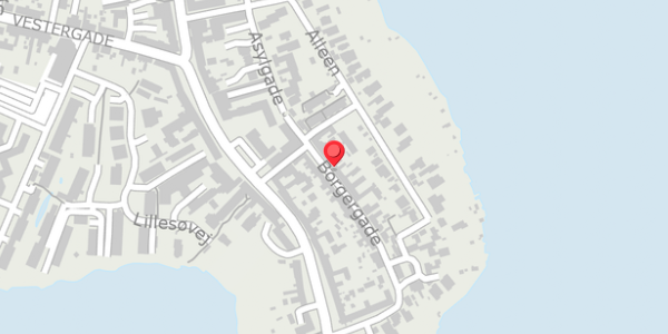 Trafikstøjkort på Borgergade 7, 8660 Skanderborg