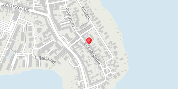 Trafikstøjkort på Borgergade 9, 8660 Skanderborg