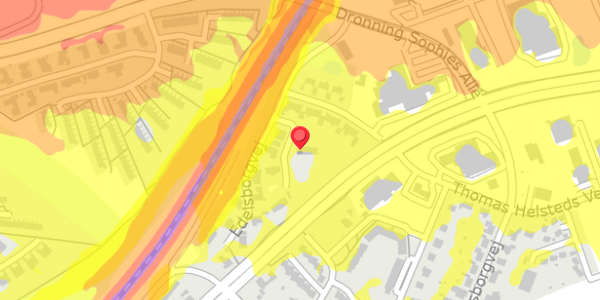 Trafikstøjkort på Edelsborgvej 21, 8660 Skanderborg