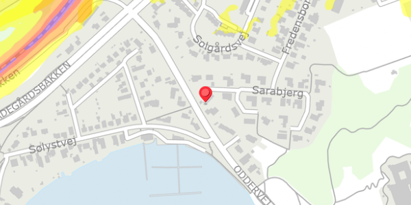 Trafikstøjkort på Oddervej 13, 8660 Skanderborg