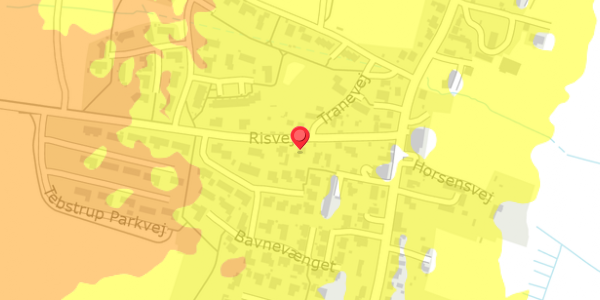 Trafikstøjkort på Risvej 9, 8660 Skanderborg