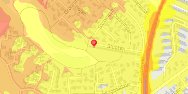 Trafikstøjkort på Slugten 21, 8660 Skanderborg
