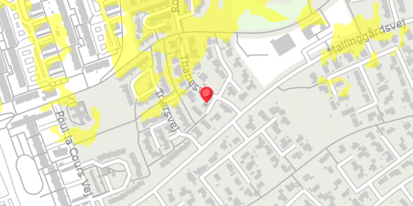 Trafikstøjkort på Thanesvej 9, 8660 Skanderborg