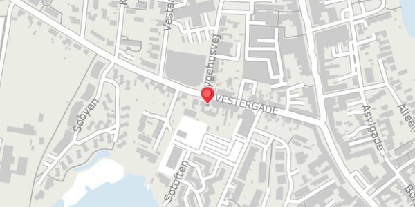 Trafikstøjkort på Vestergade 21, 8660 Skanderborg