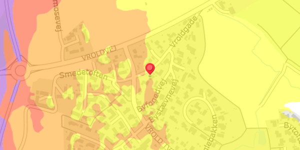 Trafikstøjkort på Vroldgade 4, . , 8660 Skanderborg