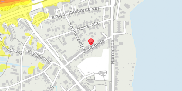Trafikstøjkort på Østergade 21, 8660 Skanderborg