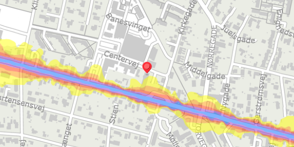 Trafikstøjkort på Centervej 3, 8963 Auning