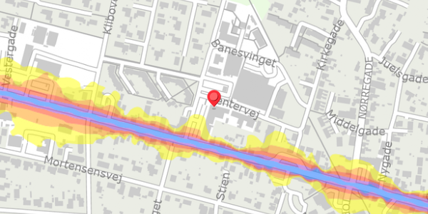 Trafikstøjkort på Centervej 19, 8963 Auning