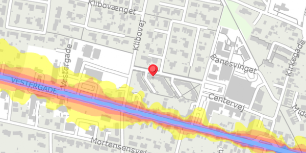 Trafikstøjkort på Centervej 79, 8963 Auning