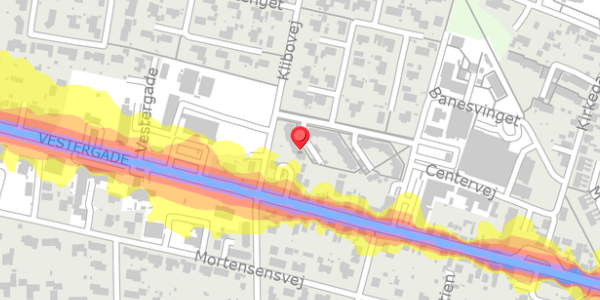 Trafikstøjkort på Centervej 85, 8963 Auning