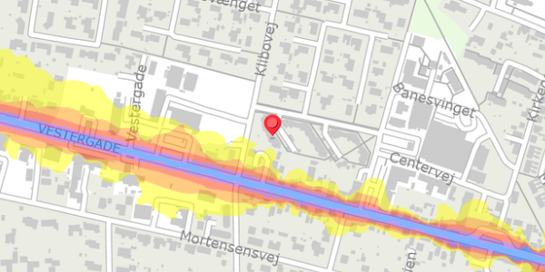 Trafikstøjkort på Centervej 87, 8963 Auning