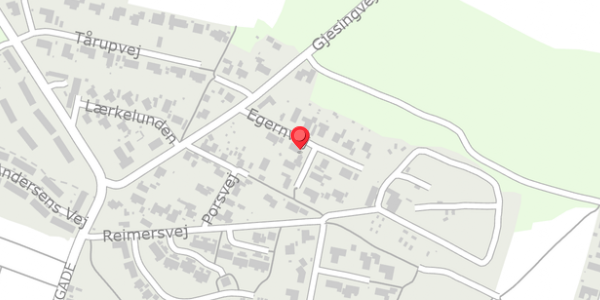 Trafikstøjkort på Egernvej 8, . , 8963 Auning