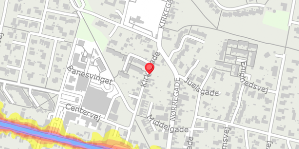 Trafikstøjkort på Kirkegade 22, 8963 Auning