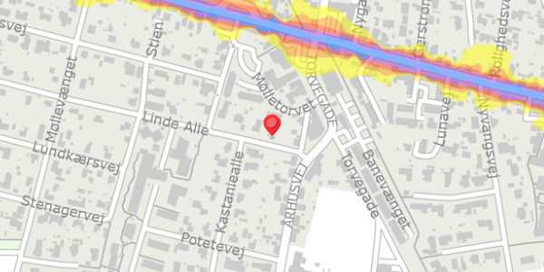 Trafikstøjkort på Linde Alle 2, . , 8963 Auning