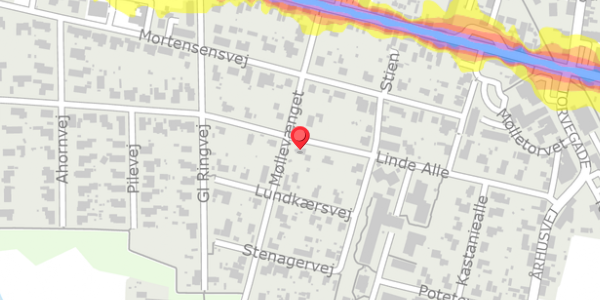 Trafikstøjkort på Linde Alle 9, . , 8963 Auning