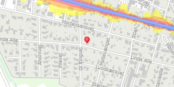 Trafikstøjkort på Linde Alle 16, . , 8963 Auning